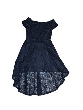 Dressystar Black Lace High-Low Off-Shoulder Dress